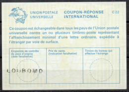 CONGO BRAZZAVILLE  La23  International Reply Coupon Reponse Antwortschein IRC IAS O LOUBOMO - Sonstige & Ohne Zuordnung