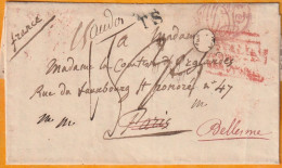 1830 - Lettre De NAPOLI, Sicilia Vers PARIS, France - Redirigée Vers BELLEME, Orne - Poste Restante - Sardinia