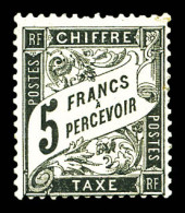 Delcampe - (*) N°24, 5f Noir, Pli D'angle Mais Belle Présentation (signé Calves/certificat)  Qualité: (*)  Cote: 4000 Euros - 1859-1959.. Ungebraucht