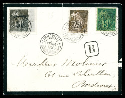 Affranchissement Colonies Générales N°49 +54 + Congo N°1 Obl Càd 'Libreville Congo Francais' De Fév 92 Sur Lettre Pour B - Gebraucht