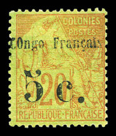 * N°3, 5c Sur 20c Brique Sur Vert, Frais, R.R. SUP (signé Scheller/certificats)  Qualité: *  Cote: 2000 Euros - Ungebraucht
