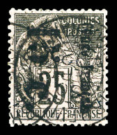 N°7b, 15c Sur 25c Noir Sur Rose: Surcharge Verticale, Très Bon Centrage. TB (signé Calves)  Qualité: Oblitéré  Cote: 160 - Gebraucht
