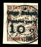 N°11c, 10c Sur 1f Marron, Surcharge Horizontale. SUPERBE. R.R. (certificats)  Qualité: Oblitéré  Cote: 3200 Euros - Gebraucht