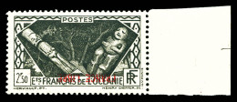 ** N°145a, 2f 50 Noir, Surcharge Renversée, Bdf. SUP. R. (certificat)  Qualité: **  Cote: 2600 Euros - Unused Stamps