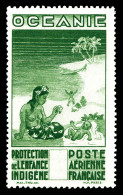** N°4c, Pretection De L'enfance Indigène Vert, Sans Indication De La Valeur. SUP. R. (signé Brun/certificat)  Qualité: - Airmail
