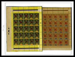 Delcampe - ** N°99Aa Et 10Aa, Les 2 Exemplaires Surcharges Espacées Tenant à Normaux En 2 Panneaux De 25 Exemplaires Millésimés. TT - Ungebraucht