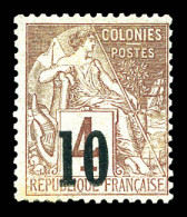 * N°3B, 10 Sur 4c Brun Type III. TB  Qualité: *  Cote: 330 Euros - Unused Stamps
