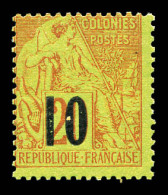 ** N°4A, 10 Sur 20c Brique Sur Vert TYPE II. SUPERBE. R. (certificats)  Qualité: **  Cote: 2300 Euros - Unused Stamps