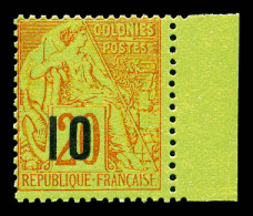 ** N°4D, 10 Sur 20c Brique S Vert Type V, Bord De Feuille. SUP. R. (certificat)  Qualité: **  Cote: 2100 Euros - Unused Stamps