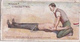 16 ARTIFICIAL RESPERATION - First Aid 1912 - WILLS  -  3X7CMS, Antique, Medical - Wills