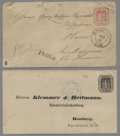 Hamburg - Ganzsachen: 1866-67, Vier Gebrauchte Ganzsachen,dreimal 1/2 Schilling - Hamburg