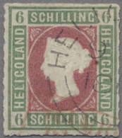 Helgoland - Stempel: 1867, Victoria, 6 S. Graugrün / Lilarosa, Durchstochen, Far - Heligoland