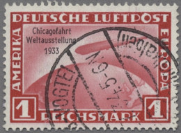 Deutsches Reich - 3. Reich: 1933, Chicagofahrt, 1 M. Schwarzrosa Mit Dreizeilige - Used Stamps
