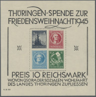 Sowjetische Zone - Thüringen: 1945, Weihnachtsblock Auf Weißem Kartonpapier, Bis - Other & Unclassified