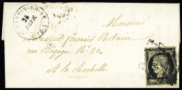 Lettre N°3 OBL Grille + T15 "St Martin De Ré" (1849) Sur Lettre, Ind 15. TB - Other & Unclassified
