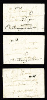 Lettre MAINE-ET-LOIRE : 3 Lettres Avec Au Verso MP "Debourcez Dangers" (Lenain N°12B - 1765), Frappes Moyennes Mais RR, - Other & Unclassified
