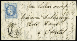 Lettre LE COLONEL CHARRAS N°29B OBL    étoile Muette + CAD De Route 1E Paris 1 (60)" (27 Oct 70) Sur Ballon    Monté Pou - War 1870