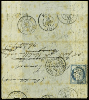 Lettre N°37    OBL  étoile 20 + CAD "Paris R. St    Domque St Gn 58" (11 Dec 1870)    Sur Ballon Monté Pour Bourges Reéx - War 1870
