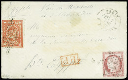Lettre N°57 Obl. Etoile 15 S. Env., Càd R. Bonaparte 7/12/71, MIXTE Avec 1p. Rouge D'EGYPTE, Arr. ALEXANDRIE 16/12 Et Ca - Guerra Del 1870
