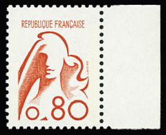 ** N°1841A Marianne De Béquet, 80c Rouge, Non émis, Bdf, Neuf **, TTB. Signé JF.Brun, Calves - Other & Unclassified