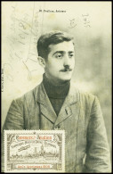 Lettre CP Neuve "M. Paulhan Aviateur" Avec Signature Au Crayon "Dunkerque 10.8.09 L.Paulhan" Et Vignette Rouge Et Bistre - Other & Unclassified