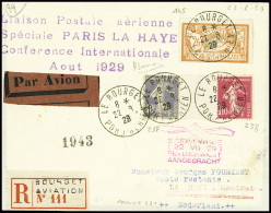 Lettre N°145 + 237 + 238 Obl Le Bourget (22.8.29) Sur Lettre Recommandée Avec Griffe Violette "Liaison Postale Aérienne - Other & Unclassified