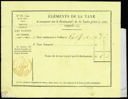 Lettre Etiquette Jaune N°97 "Eléments De La Taxe" S. Env. De TEBESSA 7/63 à Bône Puis Rennes Par Marseille, Càd Rouge 13 - Altri & Non Classificati