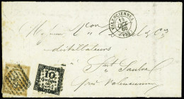 Lettre N°2A 10c Noir Typo T II, Obl. PC 3472 S. LAC Locale Affr. N°13A Obl. PC 3472, Càd T15 VALENCIENNES 14/10/60, RR E - Altri & Non Classificati