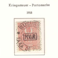 Roumanie  - 1918 - Occupation Allemande -  Timbre Taxe 10 B.  Surcharge  - Oblitere - Occupations