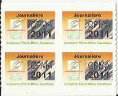 Taxe Piscicole ( CPMA ) JOURNALIERE 2011- Bloc De 4 Timbres Vierges - Fischerei
