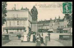 Delcampe - * AVALLON - LA STATUE VAUBAN ET LA PLACE PRISE DES PROMENADES DES TERREAUX VAUBAN - PHOTOGRAPHIE DESRIOT - 1906 - Avallon
