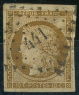 France N°1 Oblitéré PC 441 (Bordeaux), Bien Margé - Cote 365€ - (F1575) - 1849-1850 Ceres