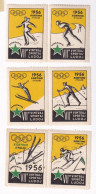 Winter Olympic Games 1956 Cortina D'Ampezzo YELLOW Vignettes Perforated And Glued Esperanto - Winter 1956: Cortina D'Ampezzo