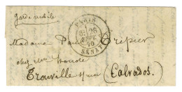 Càd PARIS / SÉNAT 28 SEPT. 70 Sur Lettre Par Ballon Monté En Franchise De Garde Mobile Pour Trouville Sur Mer. Au Verso - War 1870