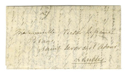 Lettre Par Ballon Monté (datée De Dimanche) Sans Timbre Avec Fragment De Càd (36) Sans Doute De Tours. Au Verso, Càd De - War 1870