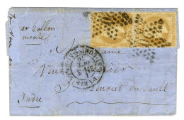 Etoile 20 / N° 28 Paire Càd PARIS / R. ST DOMque ST GN N° 53 3 OCT. 70 Sur Lettre Pour Saint Benoist Du Sault. Au Verso, - War 1870