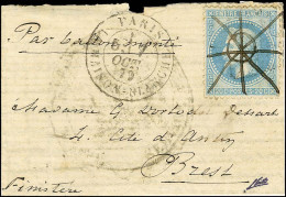 Extraordinaire Annulation à La Plume / N° 29 Càd PARIS / LA MAISON BLANCHE 7 OCT. 70 Sur Lettre '' Par Ballon Monté '' P - War 1870