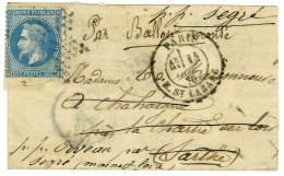 Etoile 2 / N° 29 Càd PARIS / R. ST LAZARE 14 OCT. 70 Sur Lettre Sans Texte Pour La Chartre Sur Loir Réexpédiée à Segré, - War 1870