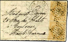Etoile 28 (rare) / N° 28 (2) Càd PARIS / R. CARDINAL LEMOINE 26 SEPT. 70 Sur Lettre Pour Toulouse (30). Au Verso, Càd D' - War 1870