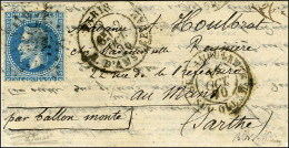 Etoile 18 / N° 29 Càd PARIS / R. D'AMSTERDAM 2 OCT. 70 Sur Lettre Pour Le Mans. Au Recto, Rare Càd Bau AMBULANTS / SUD-O - War 1870