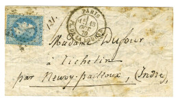 Etoile 1 / N° 29 Càd PARIS / PL. DE LA BOURSE 13 OCT. 70 Sur Lettre Pour Neuvy Pailloux. Au Verso, Càd D'arrivée 22 OCT. - War 1870