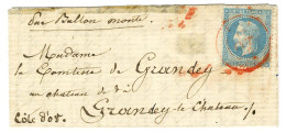 Càd Rouge PARIS (SC) 17 OCT. 70 / N° 29 Sur Lettre (manque Un Petit Rabat) '' Par Ballon Monté '' Pour Grancey Le Châtea - War 1870