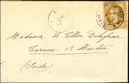 Ballon Monté Avec Réponse Directe Par Tentative D'entrée. Càd PARIS / R. DE STRASBOURG 8 OCT. 70 / N° 28 Sur Carte Pour - War 1870
