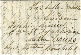Lettre Par Ballon Monté Sans Timbre Ni Taxe, Datée De Paris Le 18 Octobre 1870 Pour St Symphorien. Au Verso Càd De Passa - War 1870