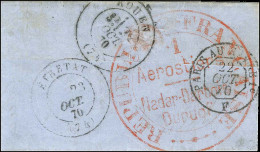 Lettre Avec Texte Daté De Paris Le 14 Octobre 1870 Pour Etretat. Au Recto, GC 3997 (Tours) / N° 29. Au Verso, Cachet Rou - War 1870
