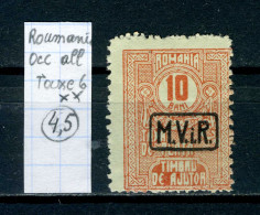 Roumanie Occupatin Allemande  Taxe N° 6 Xx - Occupations