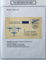 Delcampe - Csehszlovákia 1948-1993 Alkalmi Légi Levelek 64 Darabos Gyűjteménye Házi Készítésű Lapokon, Iratrendezőben - Altri & Non Classificati
