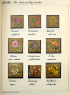 Delcampe - O Virág Motívum Gyűjtemény, Sorok, Blokkok Sok Tengerentúlival, 90 Lapos Csavaros Abria Albumban - Altri & Non Classificati