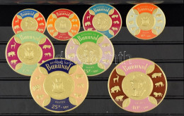 Delcampe - ** Burundi Pénz Alakú Aranyfóliás Bélyegek 8 Darabos Teljes Sorozat - Sonstige & Ohne Zuordnung