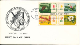 USA FDC Seattle 23-8-1969 Complete Set Of 4 International Botanical Congress Seattle 1969 With Cachet - 1961-1970